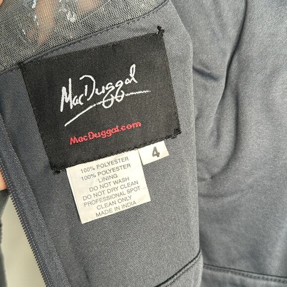 NWT MAC DUGGAL Charcoal Sequin Beaded Long Sleeve Evening Gown Women’s - Picture 4 of 13